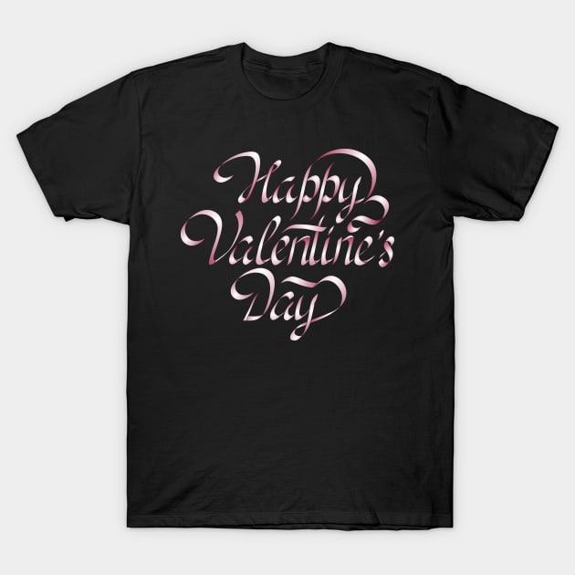 Calligraphic happy Valentines Day T-Shirt by bakry